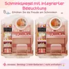 Kinderschminktisch mit Spiegel, Lampe und Hocker - Rosa Produktbild-Vorschau 4