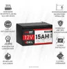 Langzeit Akku 12V 15AH Bleiakku GEL Batterie Bleigel Produktbild-Vorschau 2