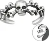 925 Sterling Silber Ohrmanschette Totenkopf Ear Cuff Produktbild-Vorschau 1