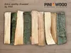 Several pieces of firewood are arranged on a wooden surface. Produktbild-Vorschau