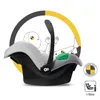 A baby car seat with a diagram of a crash test dummy inside. Voir les images du produit