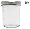 A clear glass jar with a silver lid is shown against a white background. Produktbild-Vorschau