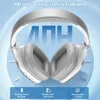 A pair of silver and white over-ear headphones are shown against a light blue background with a clock face graphic. Text overlays highlight product features. Náhľad obrázku produktu
