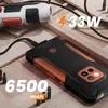 A rugged smartphone is shown connected to a power source, with text highlighting its charging speed and battery capacity. Anteprima dell’immagine prodotto