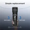 A hand holding a water filter cartridge with text and graphics indicating simple replacement. Anteprima dell’immagine prodotto