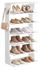 VASAGLE Schuhregal mit 7 Ebenen, Platzsparendes Standregal Produktbild-Vorschau 1