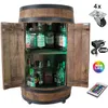 Barový pult z dřevěného sudu s dvířky a RGB LED osvětlením Náhled obrázku produktu 8