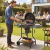 Outsunny Holzkohlegrill BBQ Smoker mit Seitentischen Deckel Produktbild-Vorschau 2