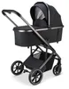 A black and gray baby stroller is shown against a white background. Produktbild-Vorschau
