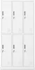 A set of six white metal lockers arranged in two columns of three. Náhľad obrázku produktu