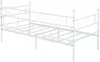 A white metal bed frame viewed from an angle against a white background. Voir les images du produit
