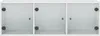 A white three-compartment cabinet with glass doors, shown from the front against a white background. Náhled obrázku produktu