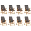 9-tlg. Garten-Essgruppe mit Kissen Massivholz Teak Grau Produktbild-Vorschau 6