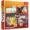 The image shows the front of a puzzle box for Disney's The Lion King, featuring four different puzzle scenes and the Trefl brand logo. Produktbild-Vorschau
