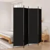 A black room divider is set up in a bedroom next to a bed. Náhled obrázku produktu