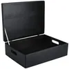 Creative Deco XL Zwarte Houten Doos met Deksel Opbergdoos, Productafbeelding-voorbeeld 1
