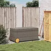 Gartentruhe mit Rollen Grau 190L Poly Rattan - Gartenboxen Produktbild-Vorschau 3