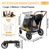 WISFOR, passeggino pieghevole per cani, carrello per cani, Anteprima dell’immagine prodotto 4