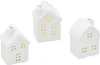Casetta in ceramica a LED bianca 9 cm - Set di 3 - Anteprima dell’immagine prodotto 1