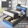 A modern bed with LED lighting and storage, shown in a bedroom setting. Náhľad obrázku produktu