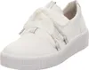 A white sneaker with white laces tied in a bow. Produktbild-Vorschau