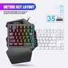 HXSJ V100 Mini herní klávesnice s 35 klávesami, LED Náhled obrázku produktu 10