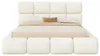 Lit coffre capitonné 160 × 200 cm en bouclé blanc, Voir les images du produit 12