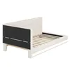 A bed frame with a headboard, shown from a diagonal angle. Produktbild-Vorschau