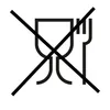 A graphic symbol showing a wine glass and cutlery crossed out. Produktbild-Vorschau
