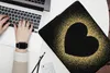 MuchoWow® Laptop Hülle 15 Zoll Goldenes Herz auf schwarzem Produktbild-Vorschau 2