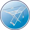 A white Vileda Solar drying rack is shown with dimensions indicated by lines and text. Náhled obrázku produktu