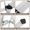 A collage of four close-up images showing different features of a step ladder. Produktbild-Vorschau