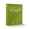 A green binder for recipes, with illustrations of food and kitchen utensils. Produktbild-Vorschau