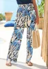 LASCANA Palazzohose mit luftig-weitem Bein blau-creme-sand Produktbild-Vorschau 2
