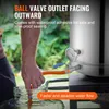 A person is using a brewing kettle with a hose to transfer liquid into a glass container. Voir les images du produit