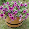 Pot de fleurs en bois fabriqué à partir d'un demi-tonneau Voir les images du produit 2