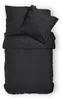 Uni Bettwäsche Schwarz Mikrofaser 2 teilig 135x200 80x80 cm Produktbild-Vorschau 2