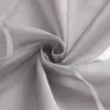 A close-up, swirled view of a light gray sheer fabric with subtle white stripes. Produktbild-Vorschau