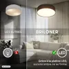 Briloner Plafonnier LED abat-jour en tissu Ø30x10,5 cm rond Voir les images du produit 5