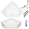 ECOLAM Baignoire d'angle IRMA 140 x140 cm + tablier | Voir les images du produit 6
