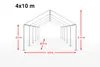 TOOLPORT Tendone per feste gazebo 4x10 m bianco PE 350 N Anteprima dell’immagine prodotto 5