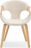A close-up studio shot of a modern dining chair. Produktbild-Vorschau