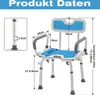 Sprchová stolička Bath Seat 37-50cm Výškovo nastaviteľná Náhľad obrázku produktu 6