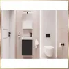 A modern bathroom with a wall-mounted vanity and toilet. Podgląd zdjęcia produktu