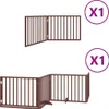 vidaXL 6dílná brána pro psy s dvířky Skládací hnědá 480 cm Náhled obrázku produktu 1