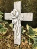 Grabgesteck Schmuck Kreuz mit 3D Rosen Grab Engel Produktbild-Vorschau 1