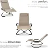 Bain de soleil Paulina ergonomique, pliable, 150 kg - beige Voir les images du produit 3