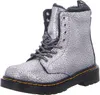 A single silver boot with black laces and a black sole is shown against a white background. Produktbild-Vorschau