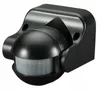 A black motion sensor for outdoor use, mounted on a white background. Produktbild-Vorschau