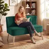 HOMCOM Sofa 2-Sitzer Stoffsofa Couch Polstersofa Loungesofa Produktbild-Vorschau 2